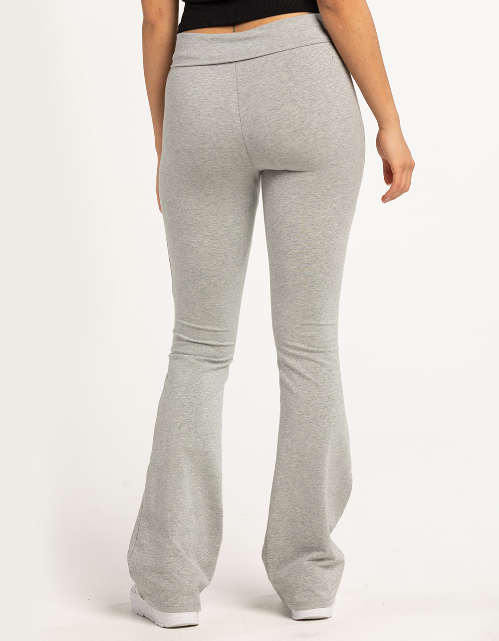 Forever 21 Women's Active High-Rise Flare Leggings in Heather Grey Large