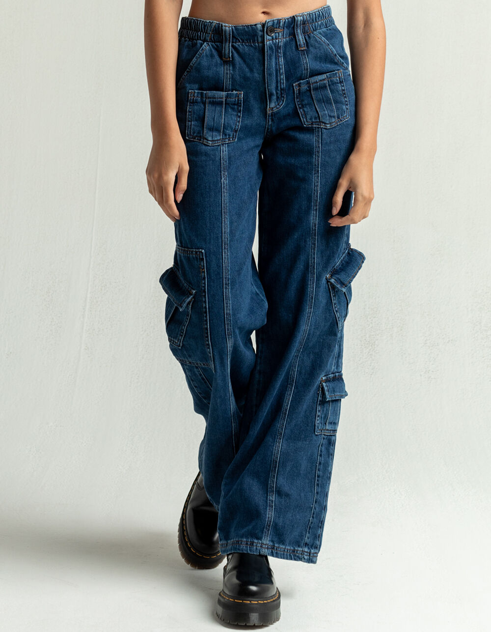 ONLHoney low waist wide leg cargo jeans | Dark Blue | ONLY®