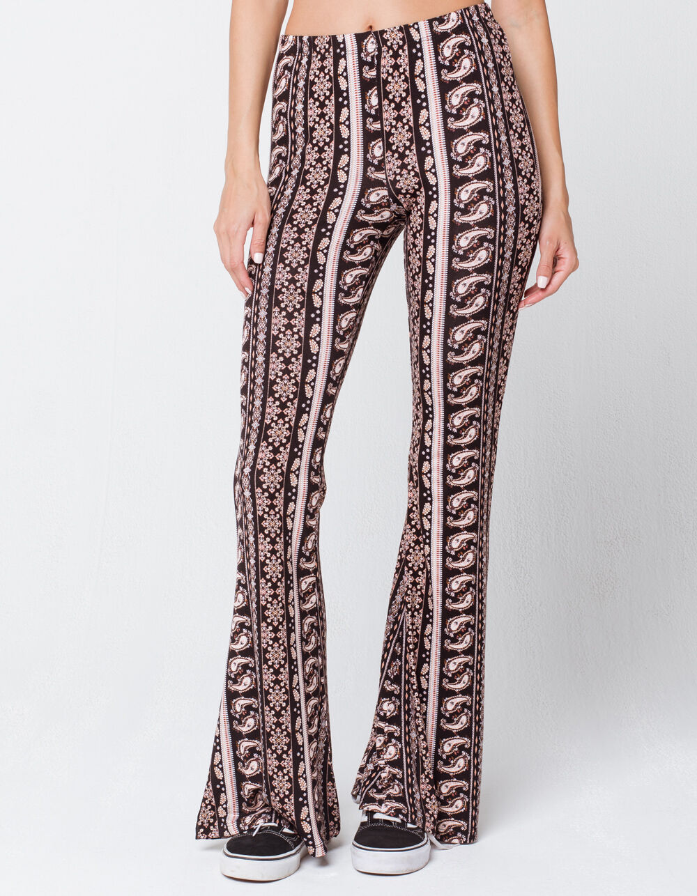 SKY AND SPARROW Paisley Womens Flare Pants - BLACK COMBO | Tillys