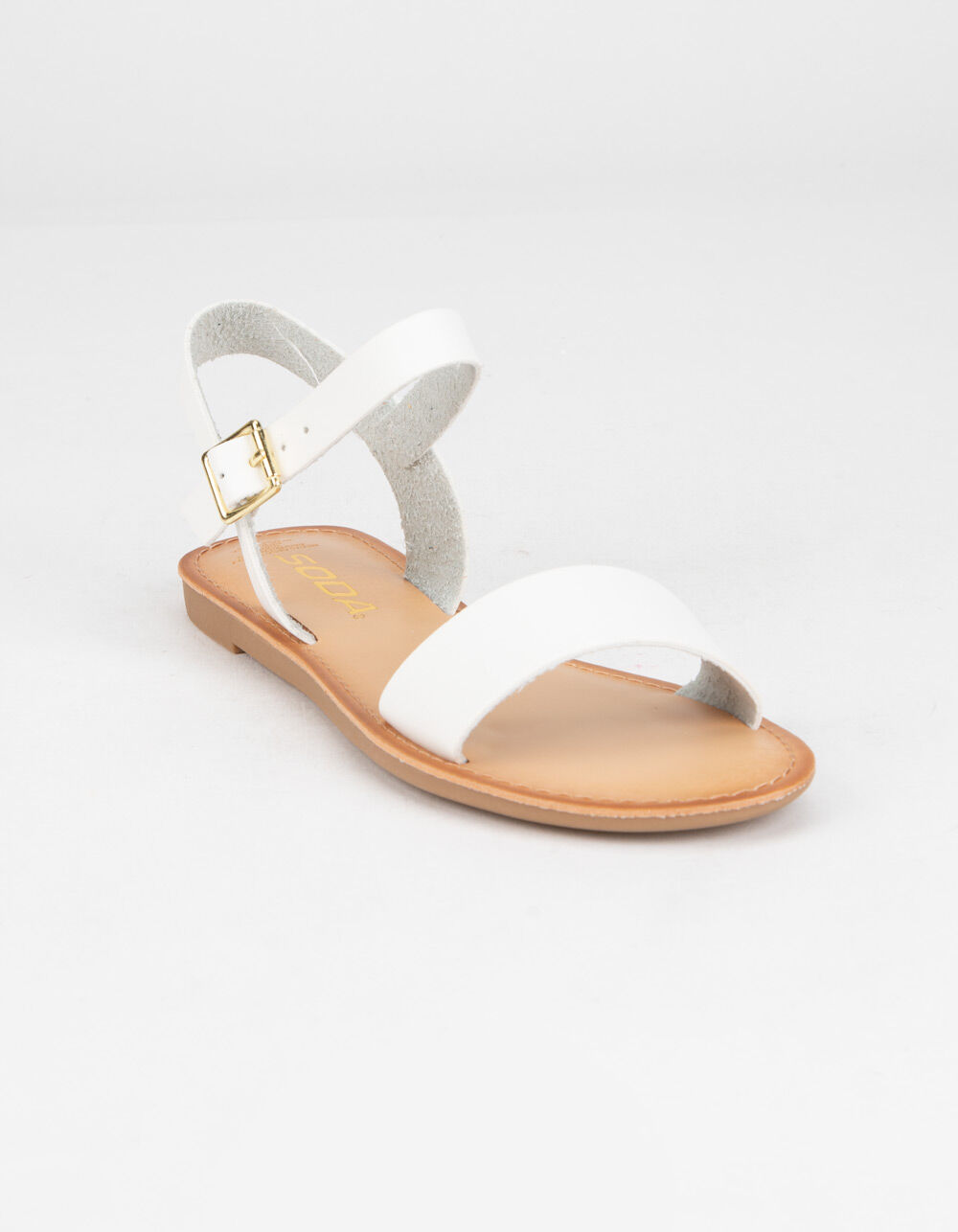 SODA Ankle Strap Girls White Sandals - WHITE | Tillys