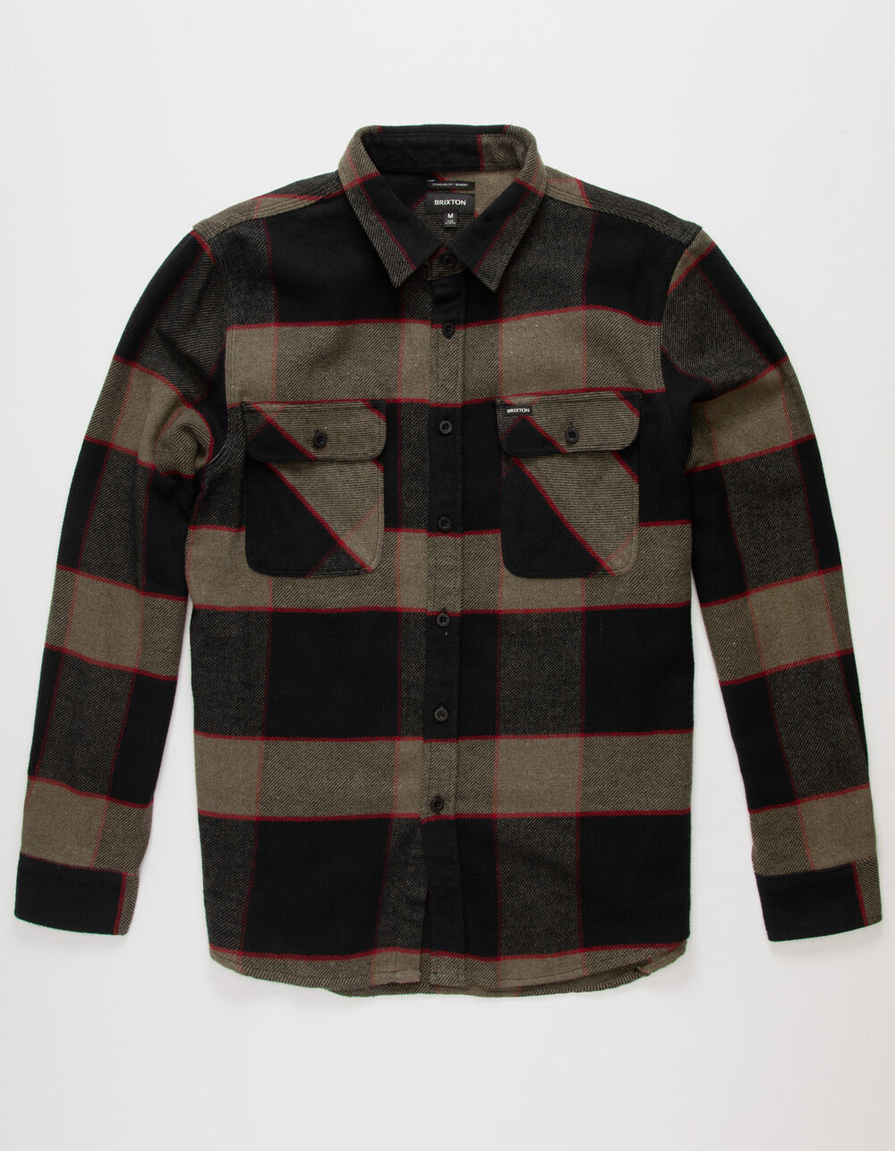 BRIXTON Bowery Mens Flannel Shirt - HEATHER GRAY | Tillys