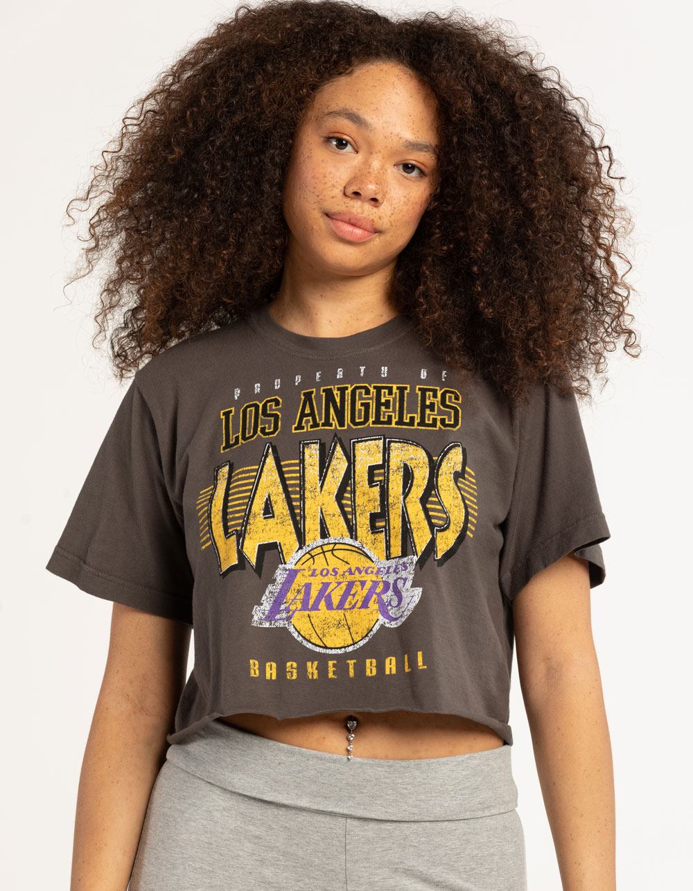 Mitchell & Ness Women's Los Angeles Lakers Big Face 5.0 Crop Tank Top Purple - Size 10 (M)