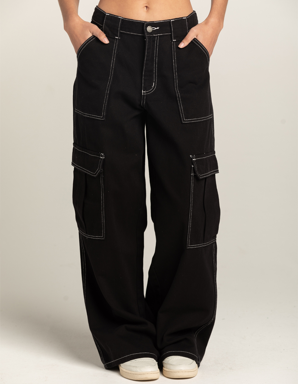 shop PANT Straight-Leg Cargo Pants for women by Forever21