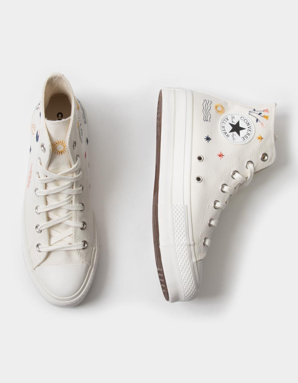CONVERSE Embroidered Womens Chuck Taylor All Start Platform Shoes ...