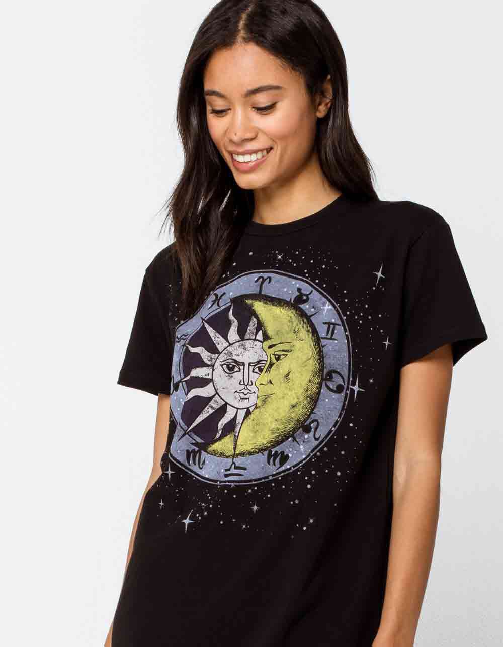 FULL TILT Sun & Moon T-Shirt Dress - BLACK | Tillys