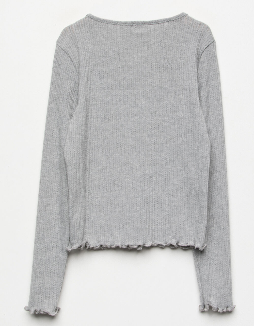 WHITE FAWN Textured Heather Grey Girls Henley - HEGRY | Tillys