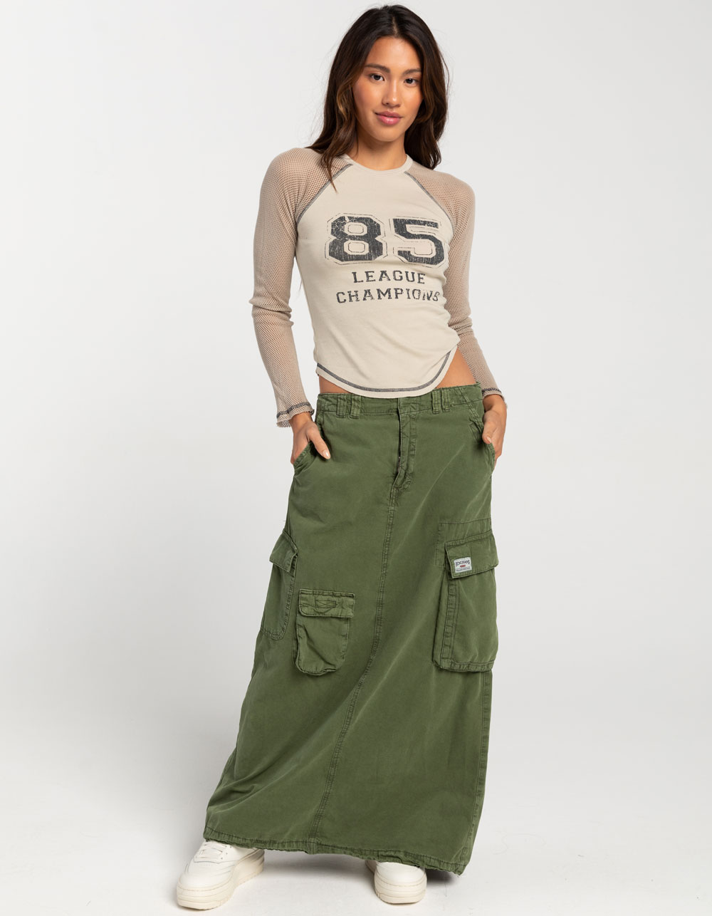 BDG Urban Outfitters Airtex 85 Sleeve - | Long Womens STONE Tee Tillys Raglan