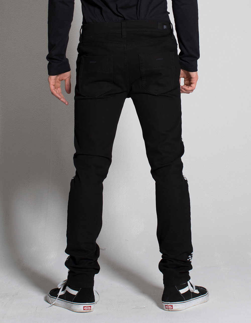 RSQ Seattle Checker Mens Skinny Taper Jeans - BLACK DENIM | Tillys