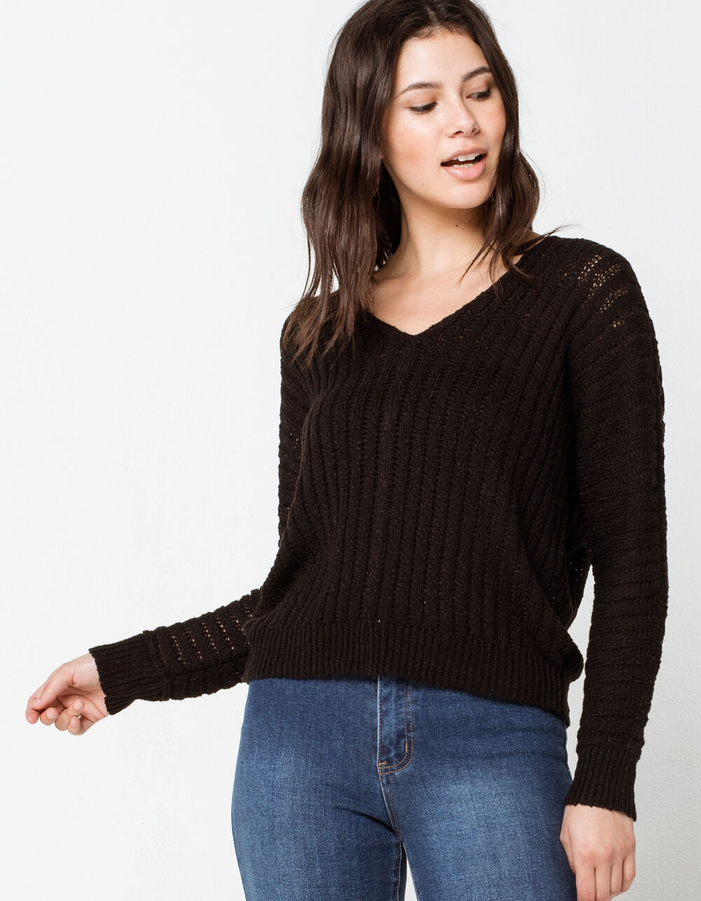 FULL TILT Essentials Dolman Womens Black Sweater - BLACK | Tillys