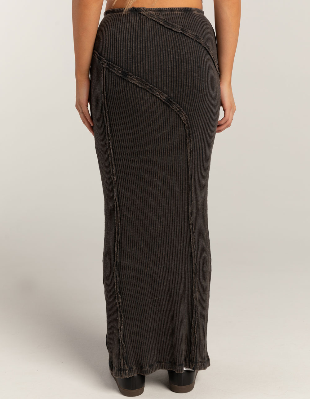 BDG Urban Outfitters Washed Rib Seam Womens Maxi Skirt - WASHED BLACK ...