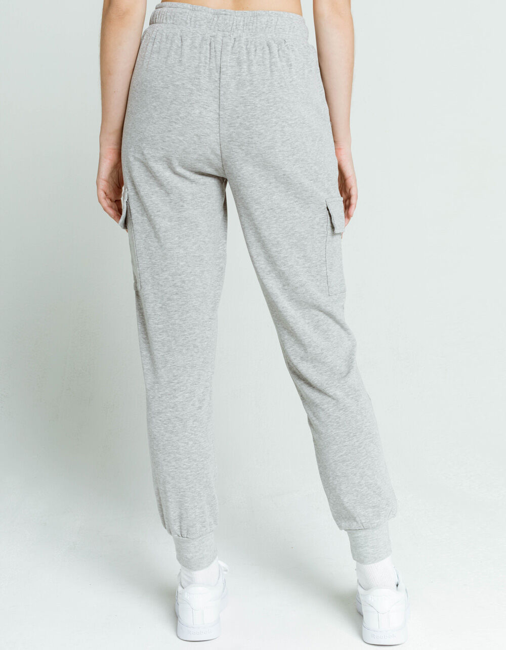 SKY AND SPARROW Cargo Womens Heather Gray Jogger Sweatpants - HEATHER ...