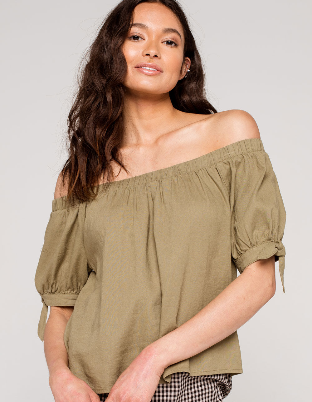 OTHERS FOLLOW Off The Shoulder Womens Top - ARMY | Tillys