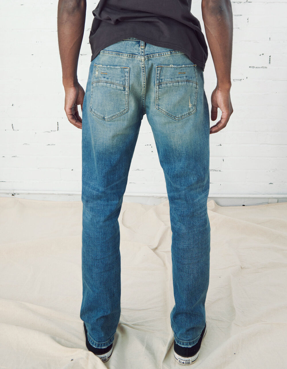RSQ New York Slim Straight Medium Vintage Mens Ripped Jeans - MEDIUM ...