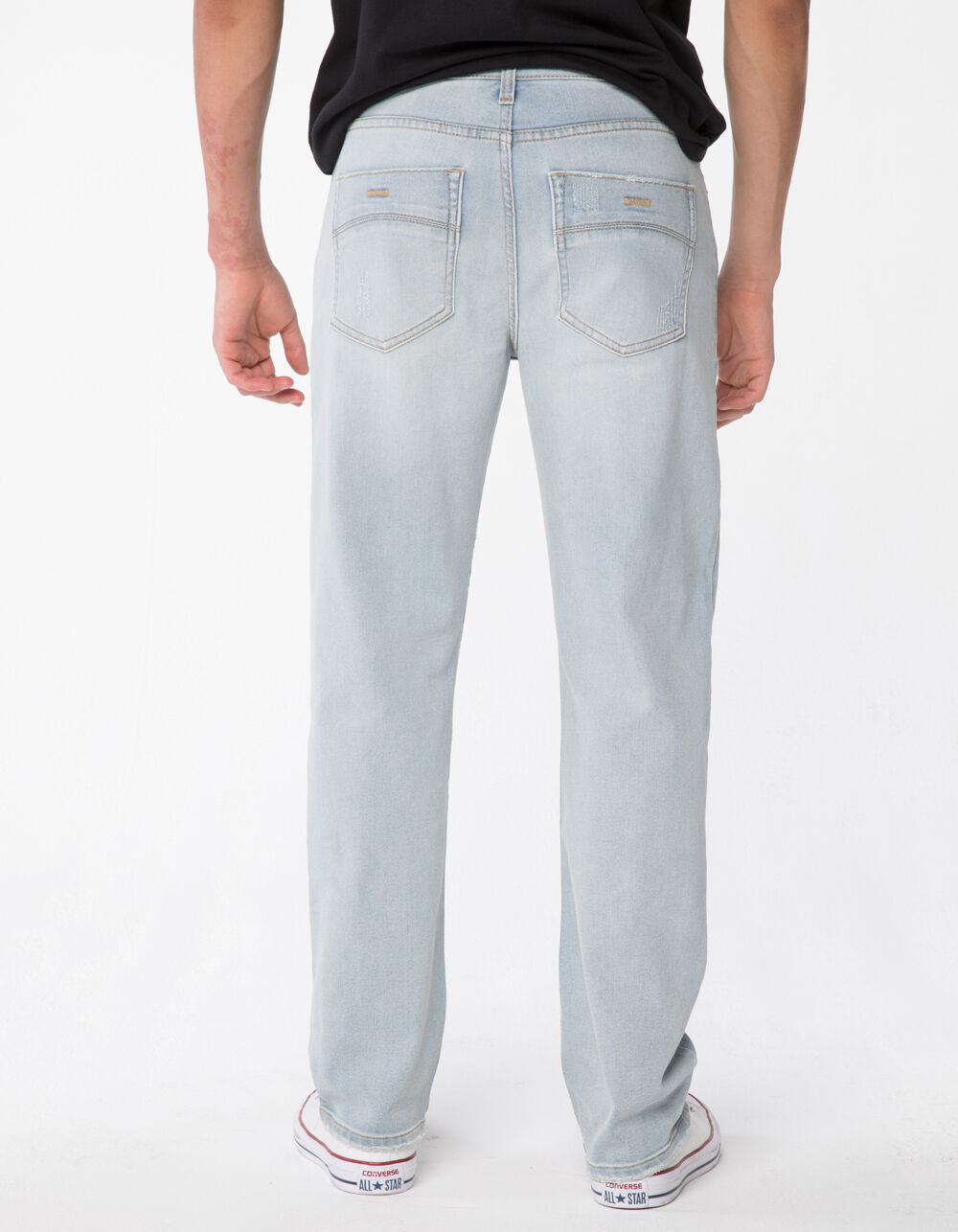 RSQ New York Slim Straight Light Indigo Mens Vintage Flex Ripped Jeans ...